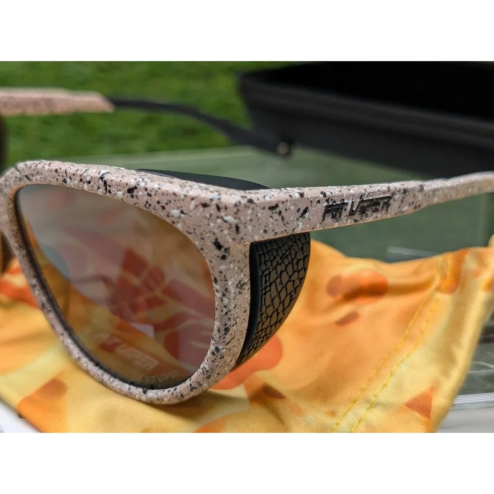 PIT VIPER The Schist Fondue Sunglasses Sand Splatter/Black Smoke NEW